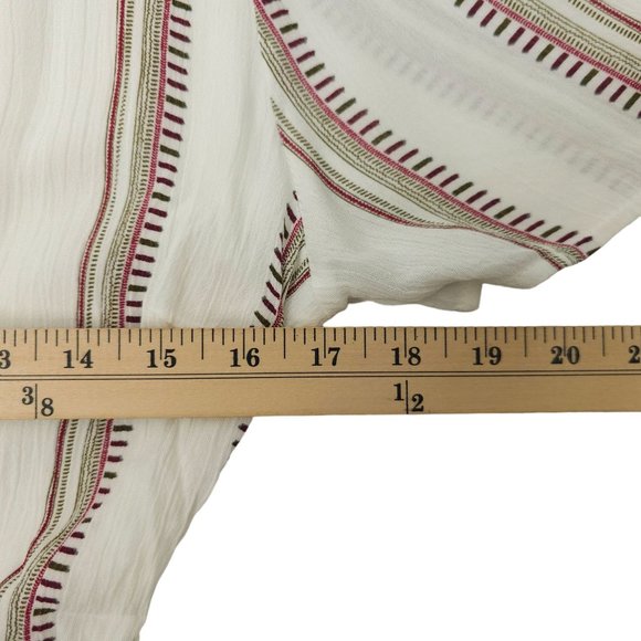 Sadie And Sage Striped Romper Size S Tie Belt Back Zip Lined Deep V Neck - Picture 3 of 16